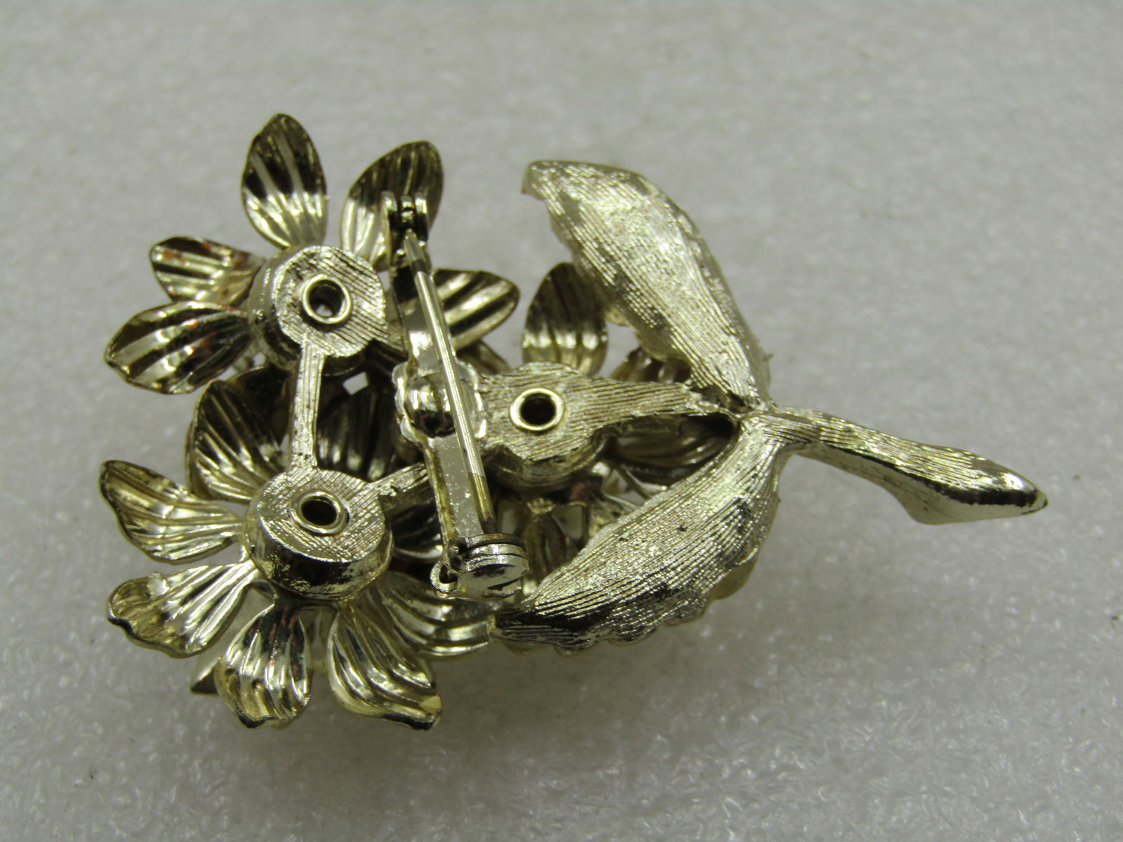 Vintage Gold tone Lily Blossom Brooch, 1960's, 2.25" - 5