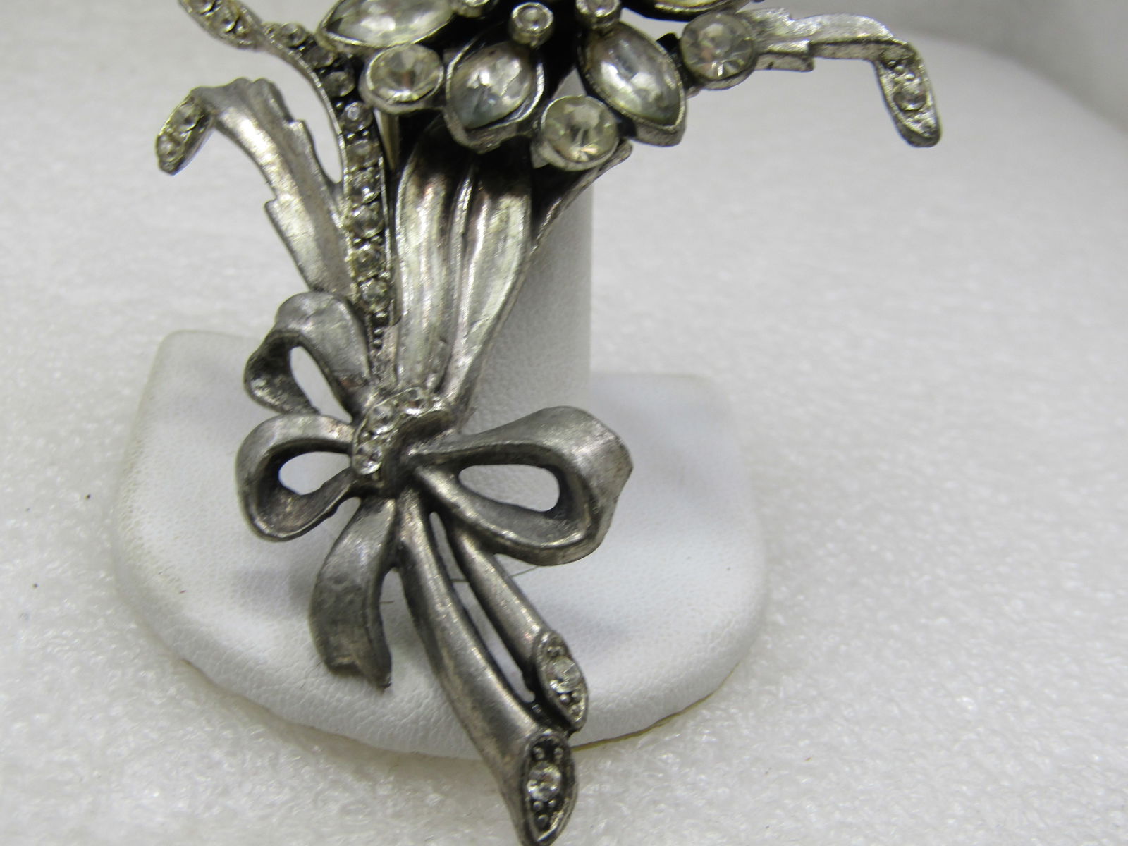 Vintage Rhinestone Bouquet Tall Brooch, 1930's, 3.75" - 4