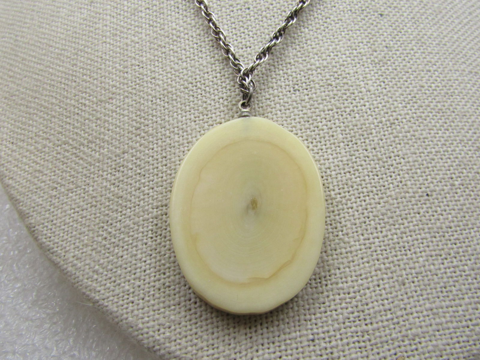 Vintage Sterling Scrimshaw Ship At Sea Necklace, 20" - 5