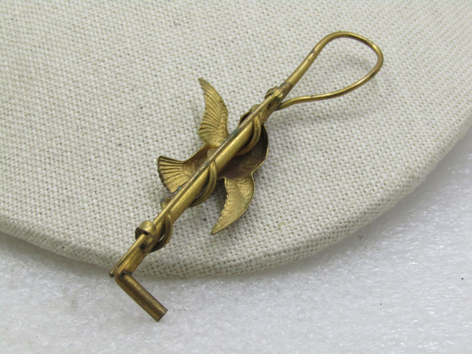 Vintage Riding Crop & Duck Brooch, C-Clasp, Victorian, 3" - 5