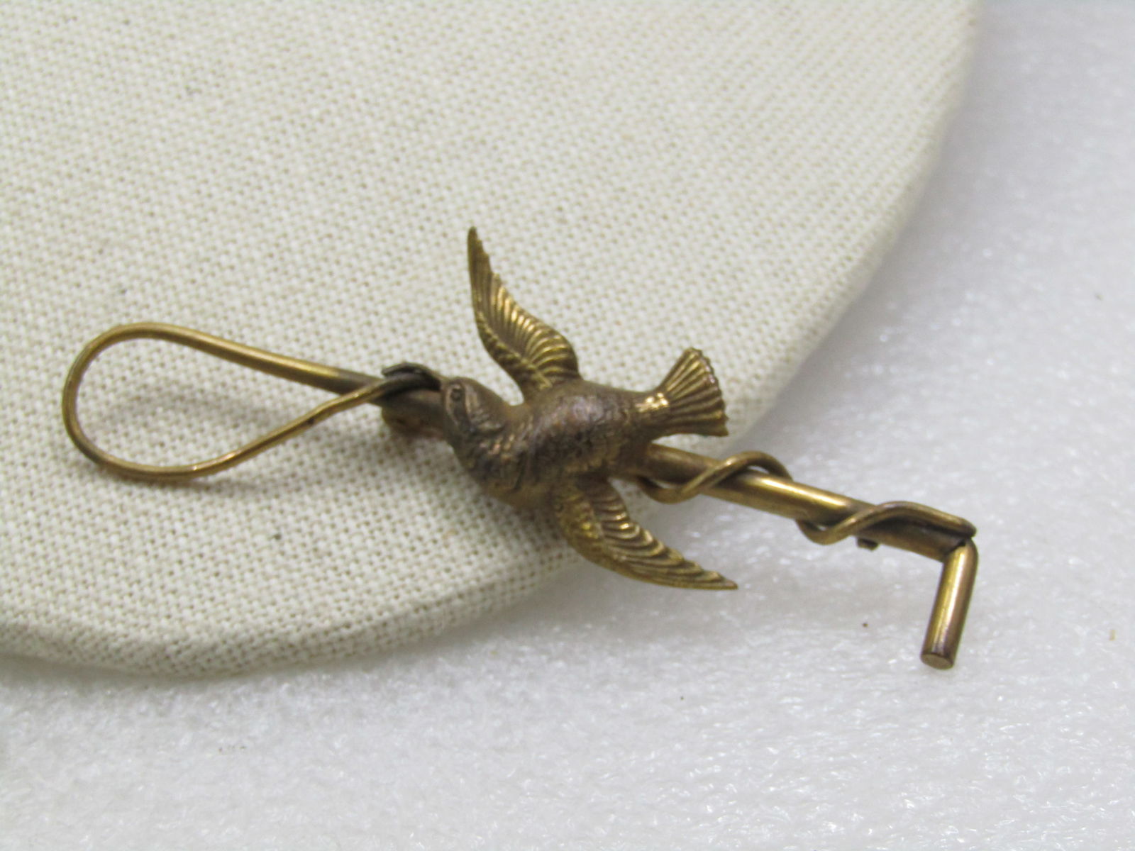 Vintage Riding Crop & Duck Brooch, C-Clasp, Victorian, 3" - 6