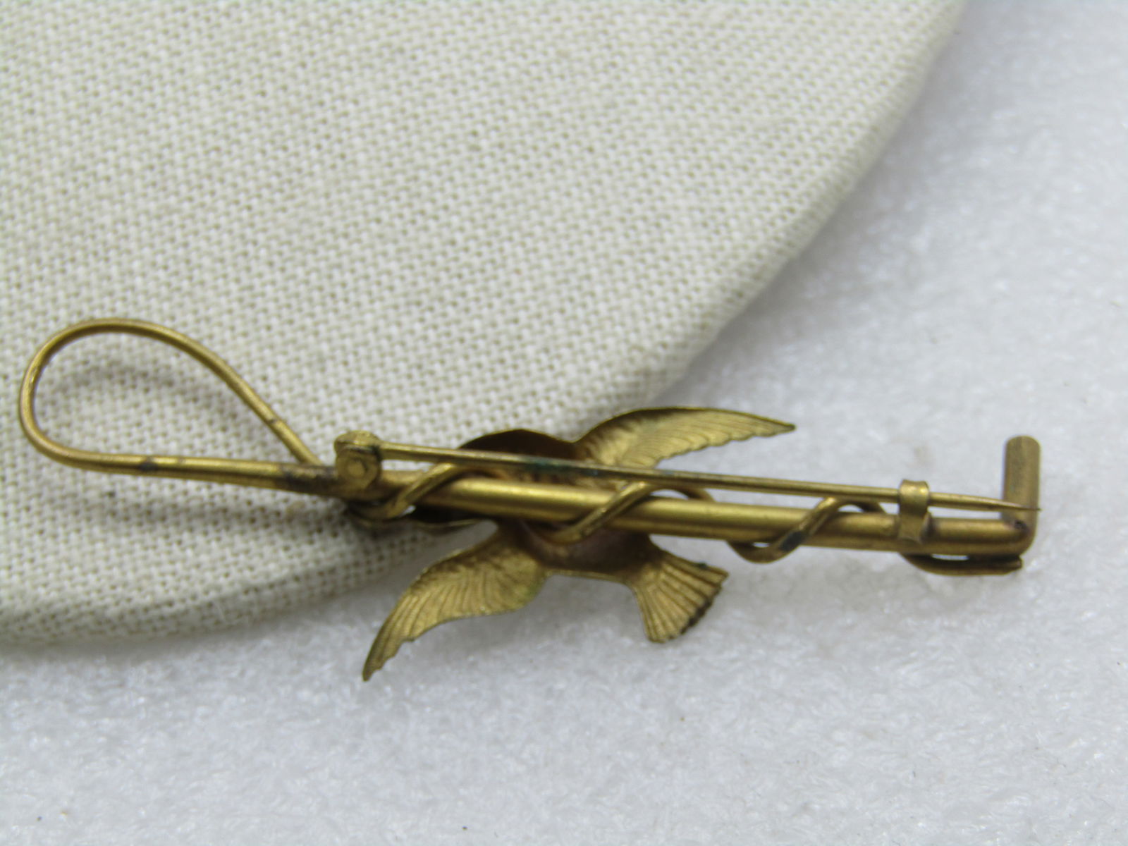 Vintage Riding Crop & Duck Brooch, C-Clasp, Victorian, 3" - 7