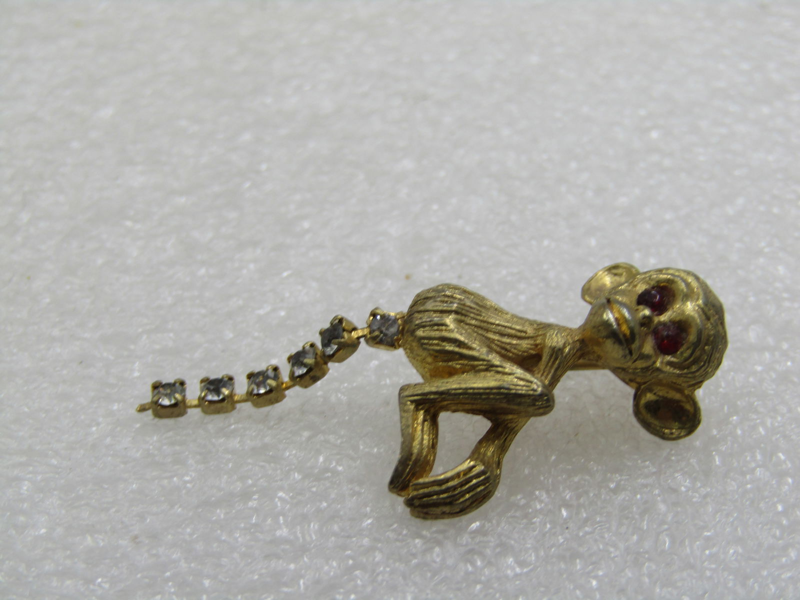 Vintage Monkey With Rhinestone Tail Brooch, 1950's-1960's - 5