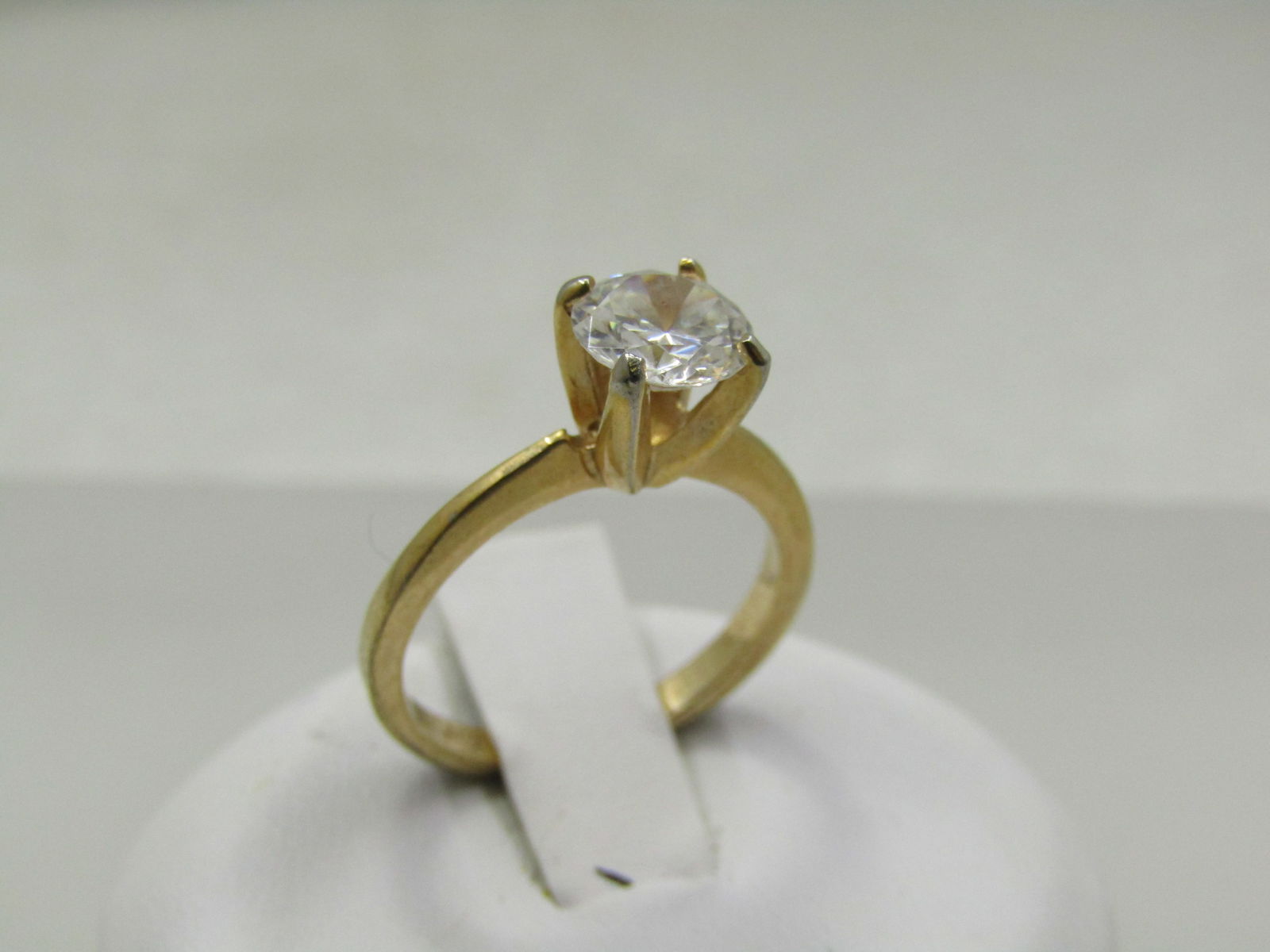 Vintage 10kt Plated CZ Engagement Ring, Sz. 5. .75 ctw (1 of 7)