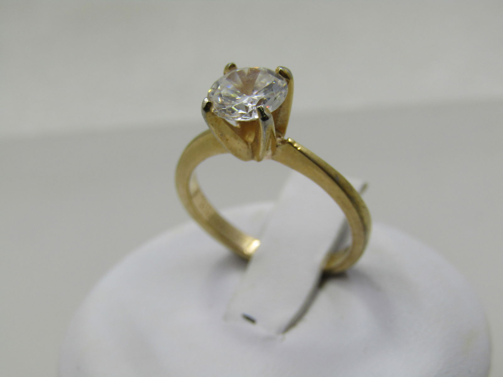 Vintage 10kt Plated CZ Engagement Ring, Sz. 5. .75 ctw - 2