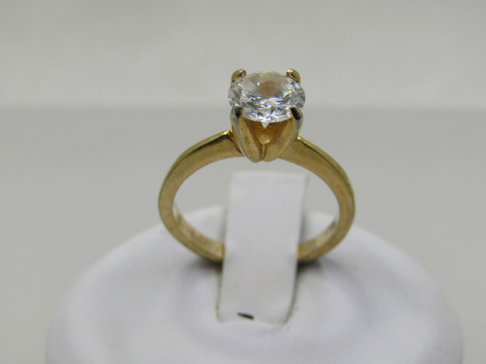 Vintage 10kt Plated CZ Engagement Ring, Sz. 5. .75 ctw - 3