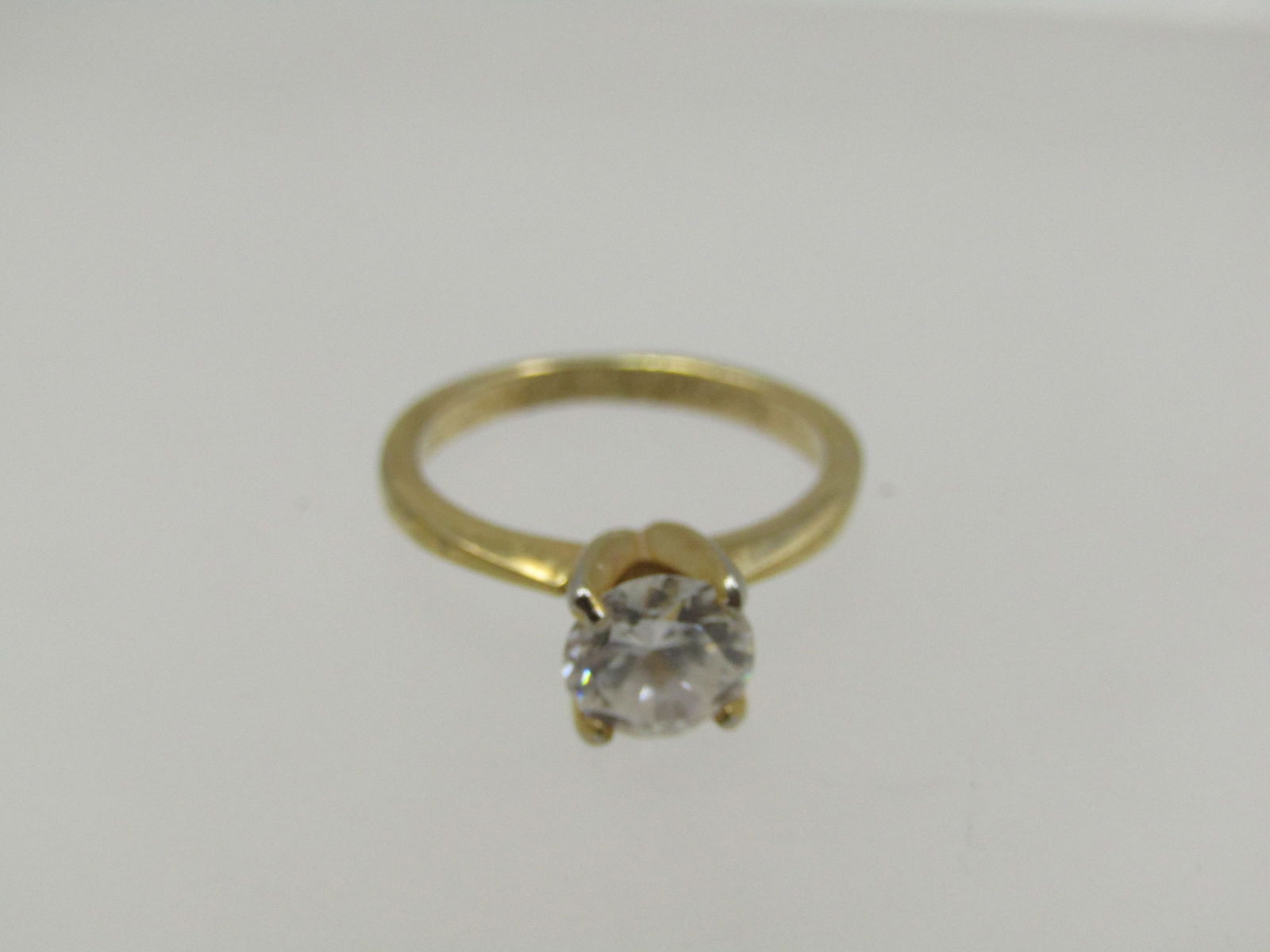 Vintage 10kt Plated CZ Engagement Ring, Sz. 5. .75 ctw - 5