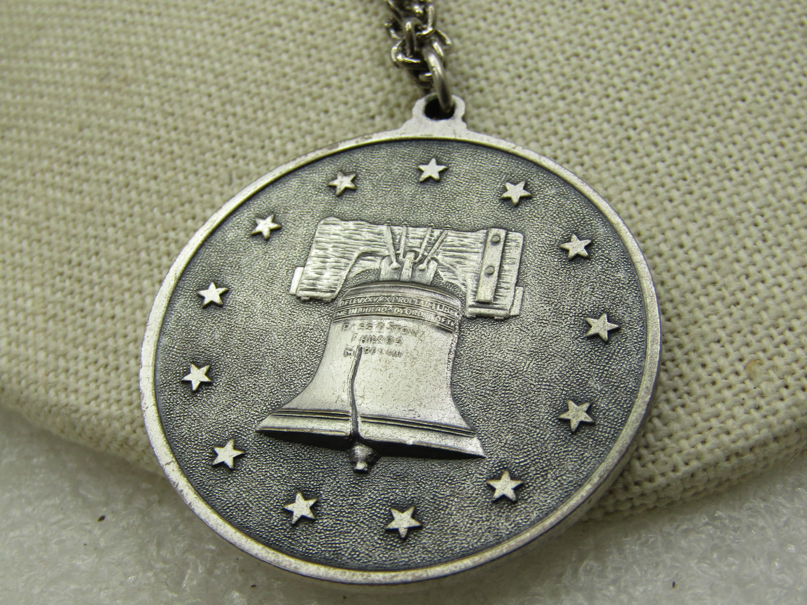 Vintage Spirit of '76 Flag, Drummer & Fife Player Necklace with Liberty Bell, 1970's 22" - 2