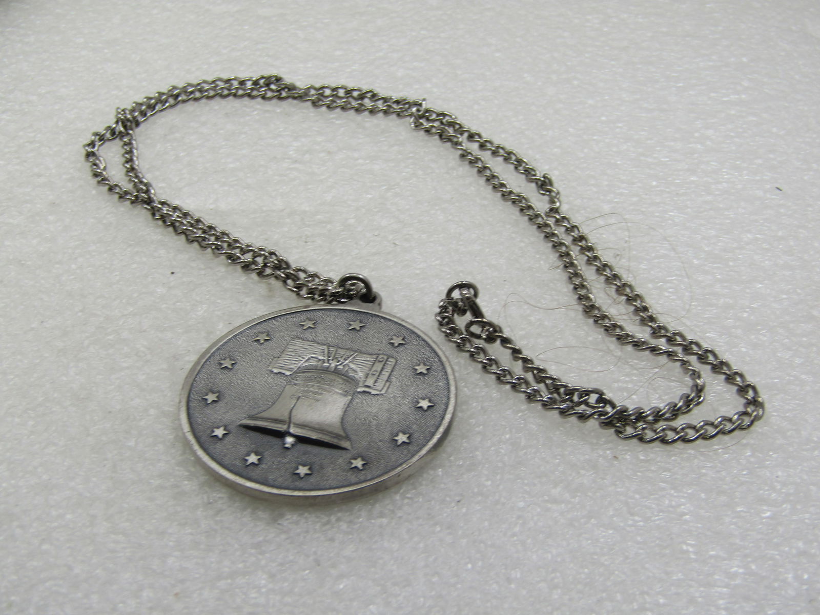 Vintage Spirit of '76 Flag, Drummer & Fife Player Necklace with Liberty Bell, 1970's 22" - 3