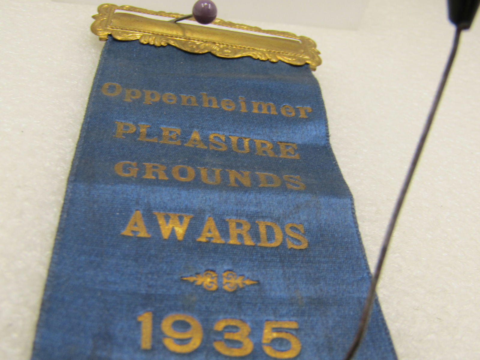 Vintage 1935 Oppenheimer Pleasures Grounds Award Badge, Signed - 4
