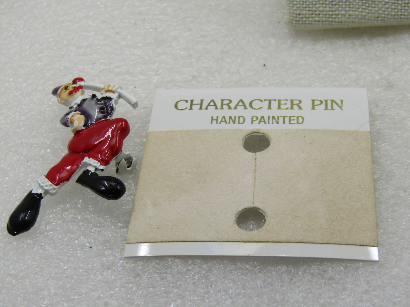 Vintage Enameled Clown Brooch, 2", On Card - 6