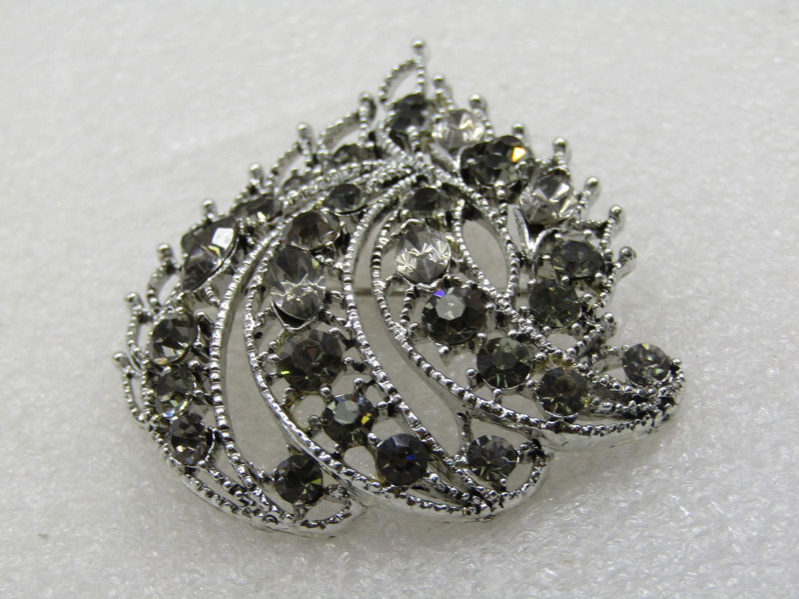 Vintage 1960's Smoky Rhinestone Brooch, 2.5" - 5