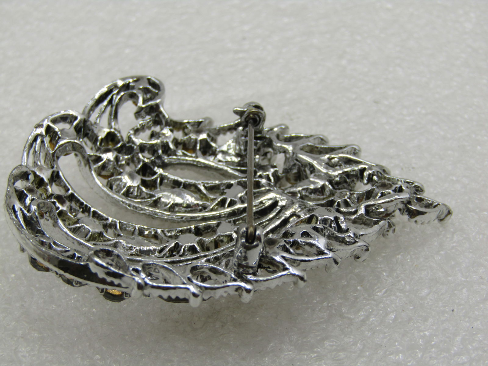 Vintage 1960's Smoky Rhinestone Brooch, 2.5" - 6