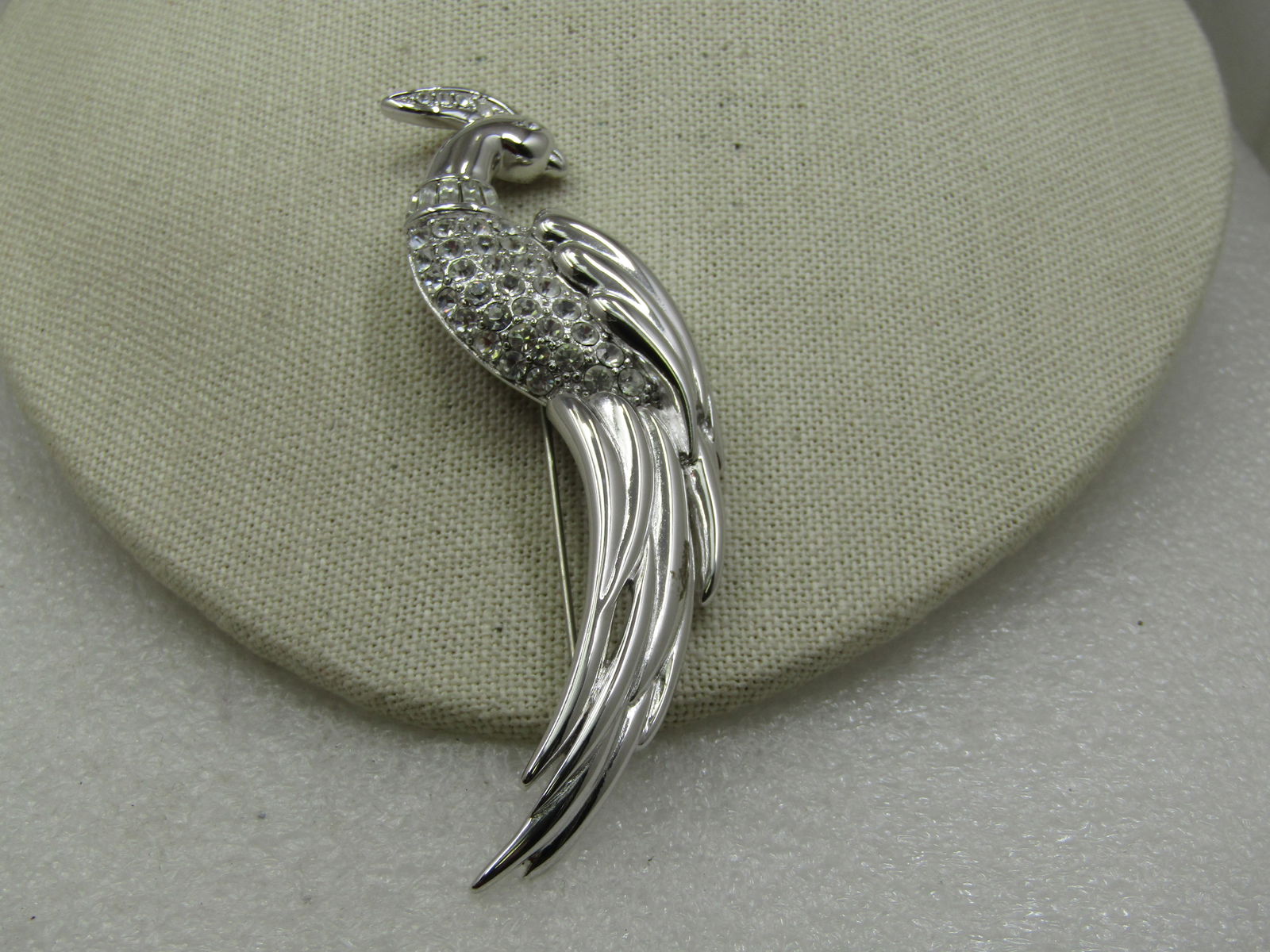 Vintage Monet Rhinestone Peacock/ Bird of Paradise Brooch, 4" (1 of 7)