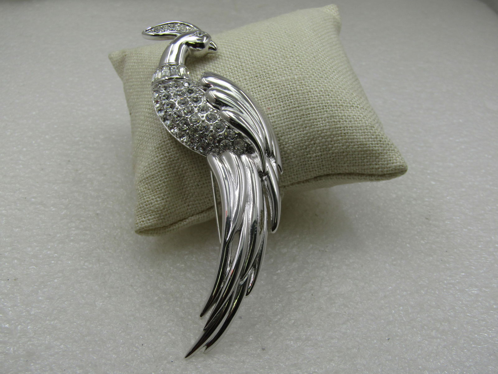 Vintage Monet Rhinestone Peacock/ Bird of Paradise Brooch, 4" - 2