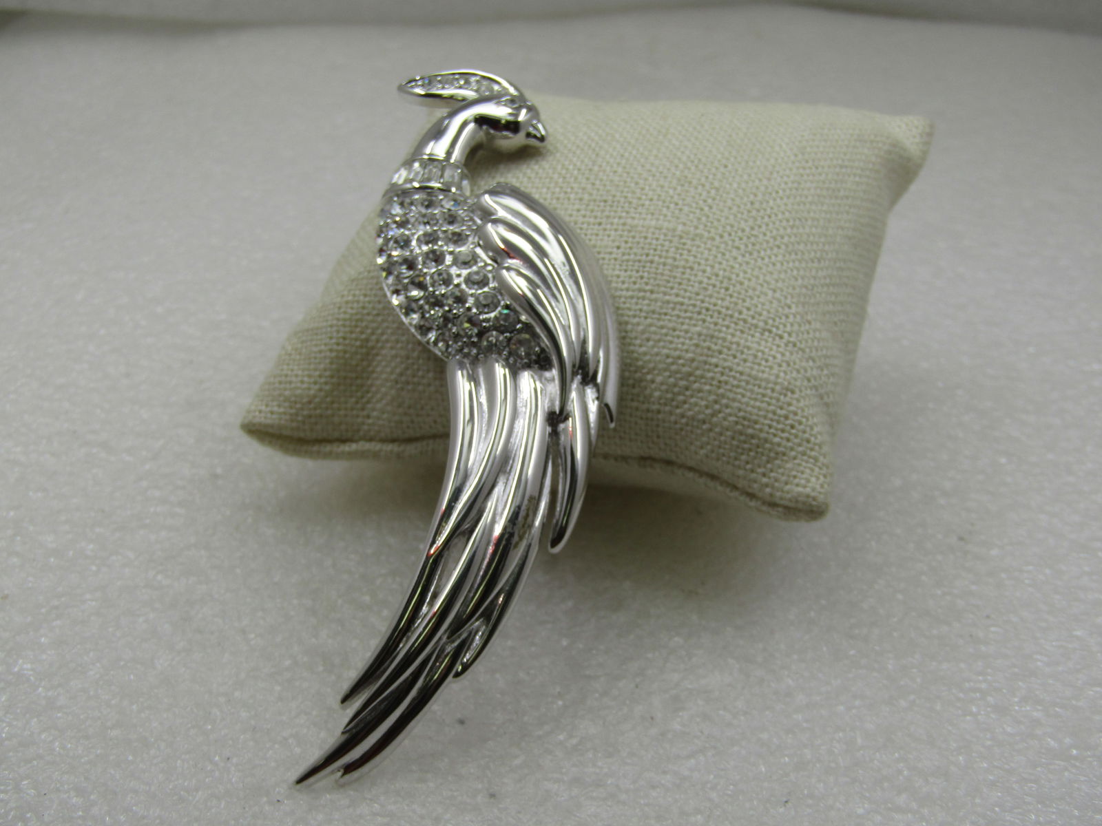 Vintage Monet Rhinestone Peacock/ Bird of Paradise Brooch, 4" - 3