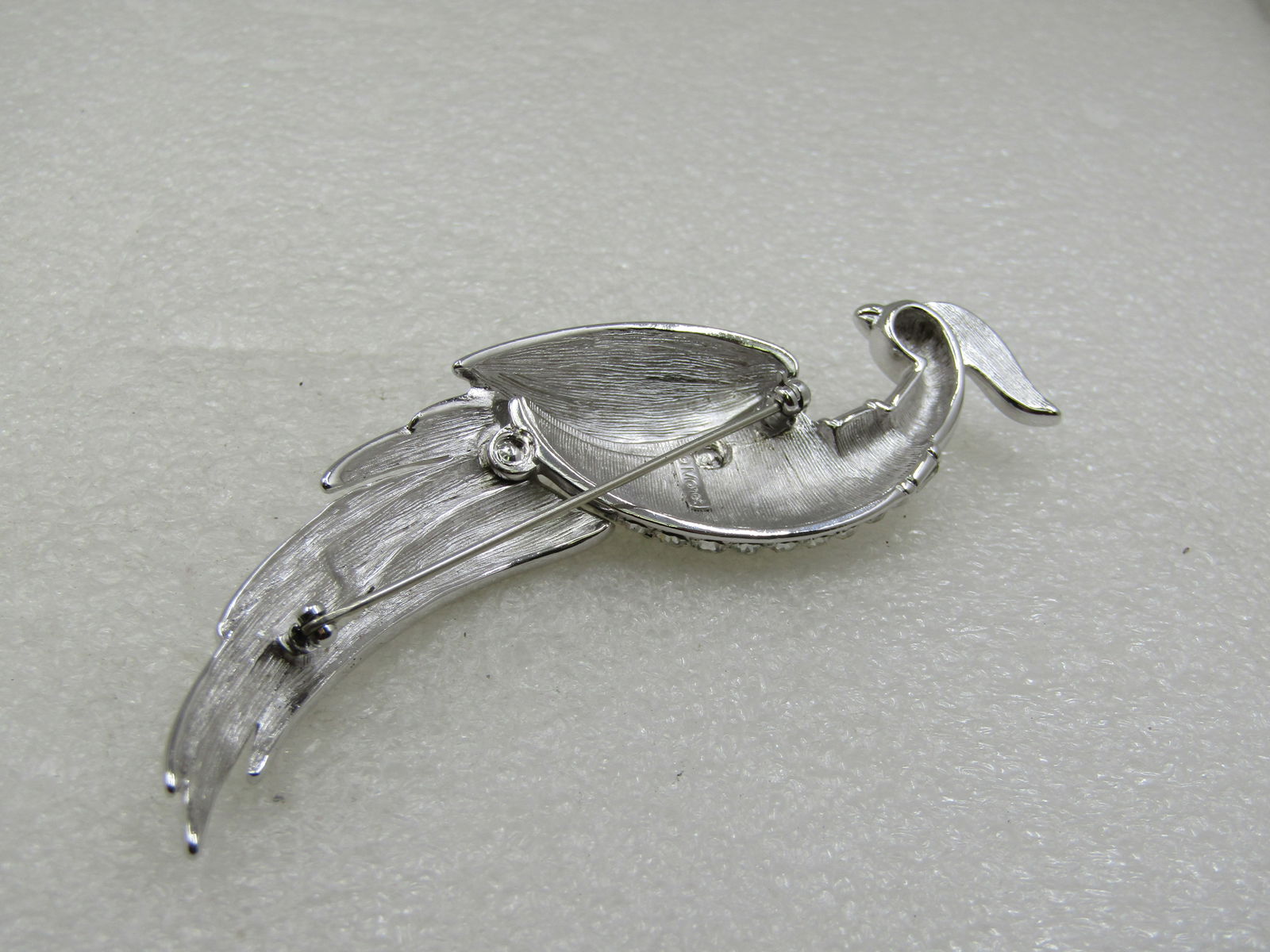 Vintage Monet Rhinestone Peacock/ Bird of Paradise Brooch, 4" - 4