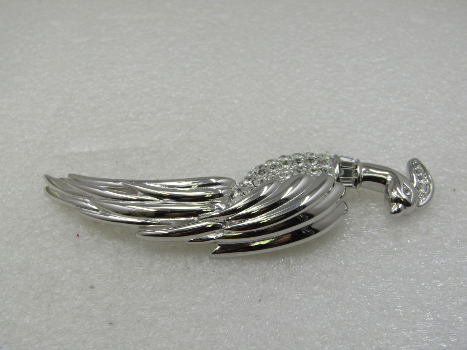 Vintage Monet Rhinestone Peacock/ Bird of Paradise Brooch, 4" - 5