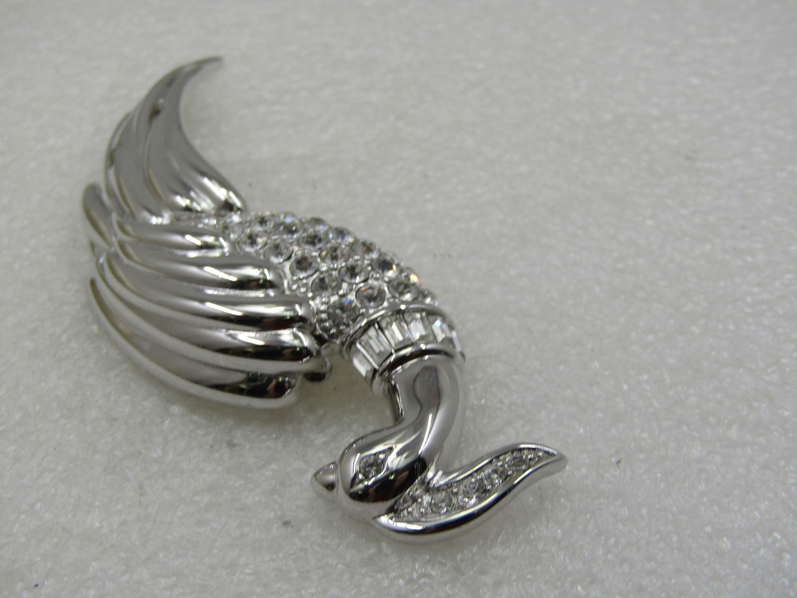 Vintage Monet Rhinestone Peacock/ Bird of Paradise Brooch, 4" - 6