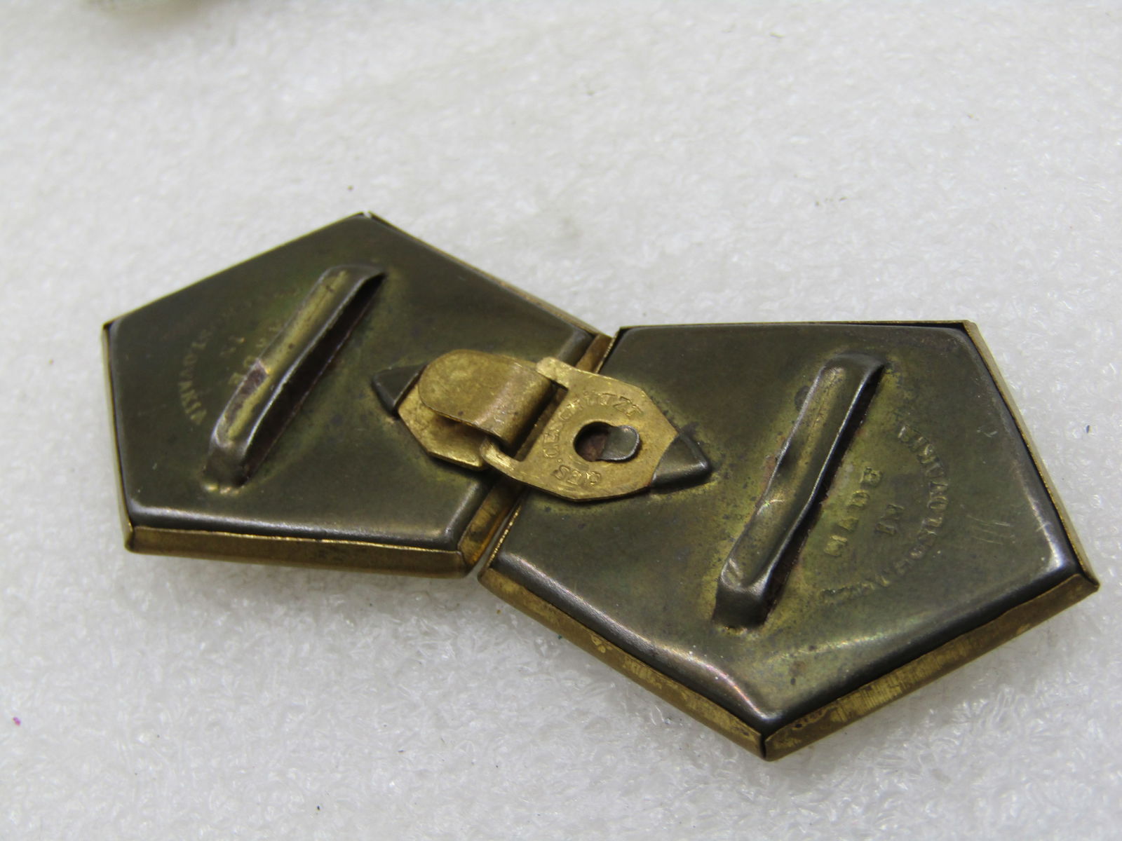 Vintage Czechoslovakia Faux Pearl Buckles. It is 3" long and 1.25" wide - 4