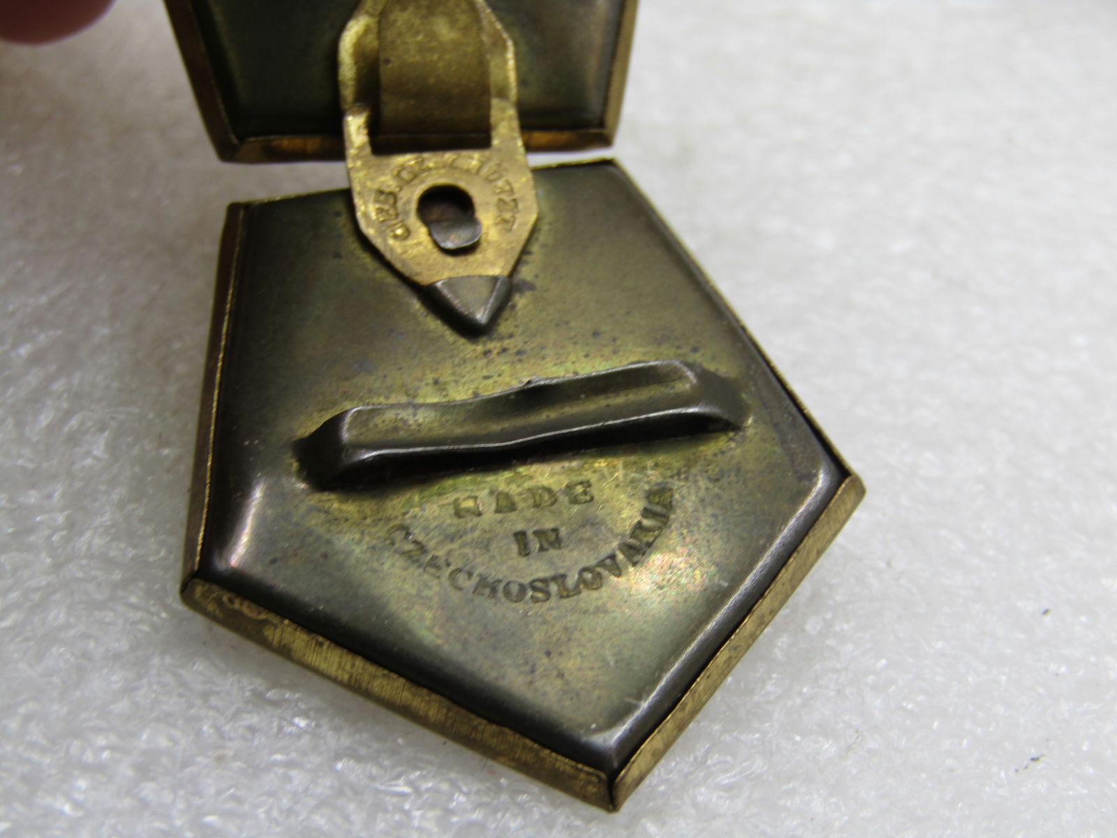 Vintage Czechoslovakia Faux Pearl Buckles. It is 3" long and 1.25" wide - 5