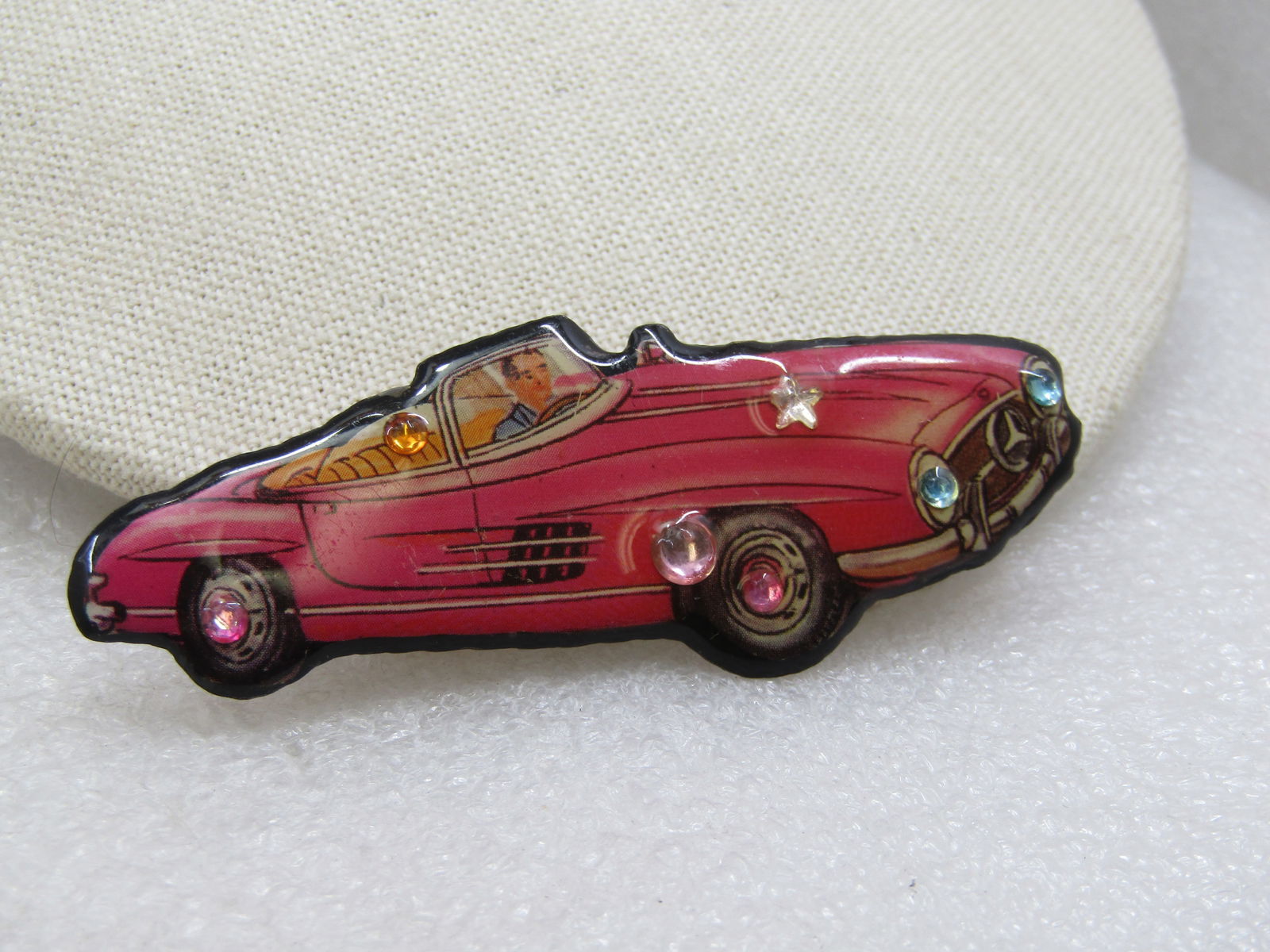 Vintage DFTD Signed Mercedes Convertible Brooch - 2