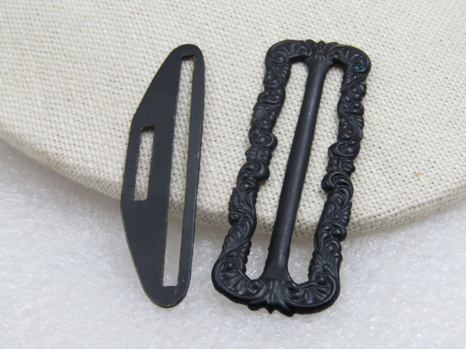 Early Black Pressed Metal Victorian Buckles (1 of 4)