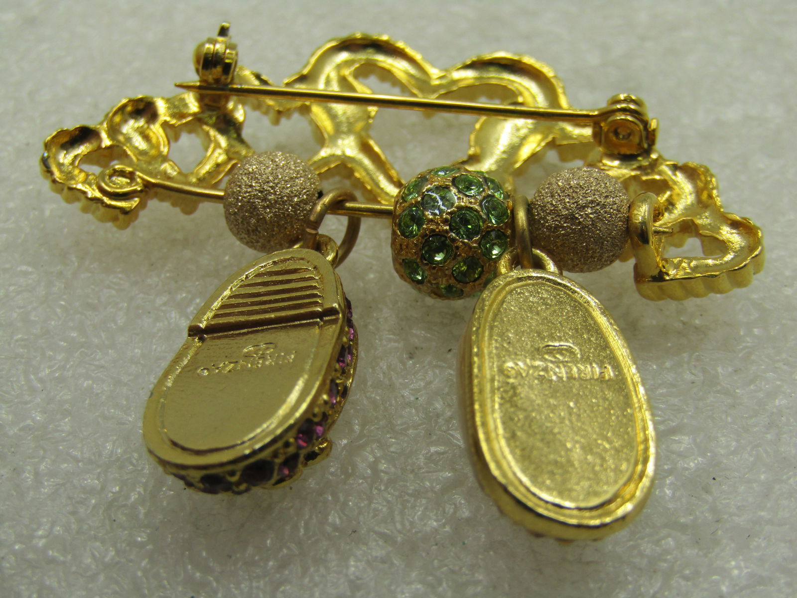 Vintage Firenza Grandma>/Mother's Brooch, Hearts & Children's Rhinestone Shoes - 5