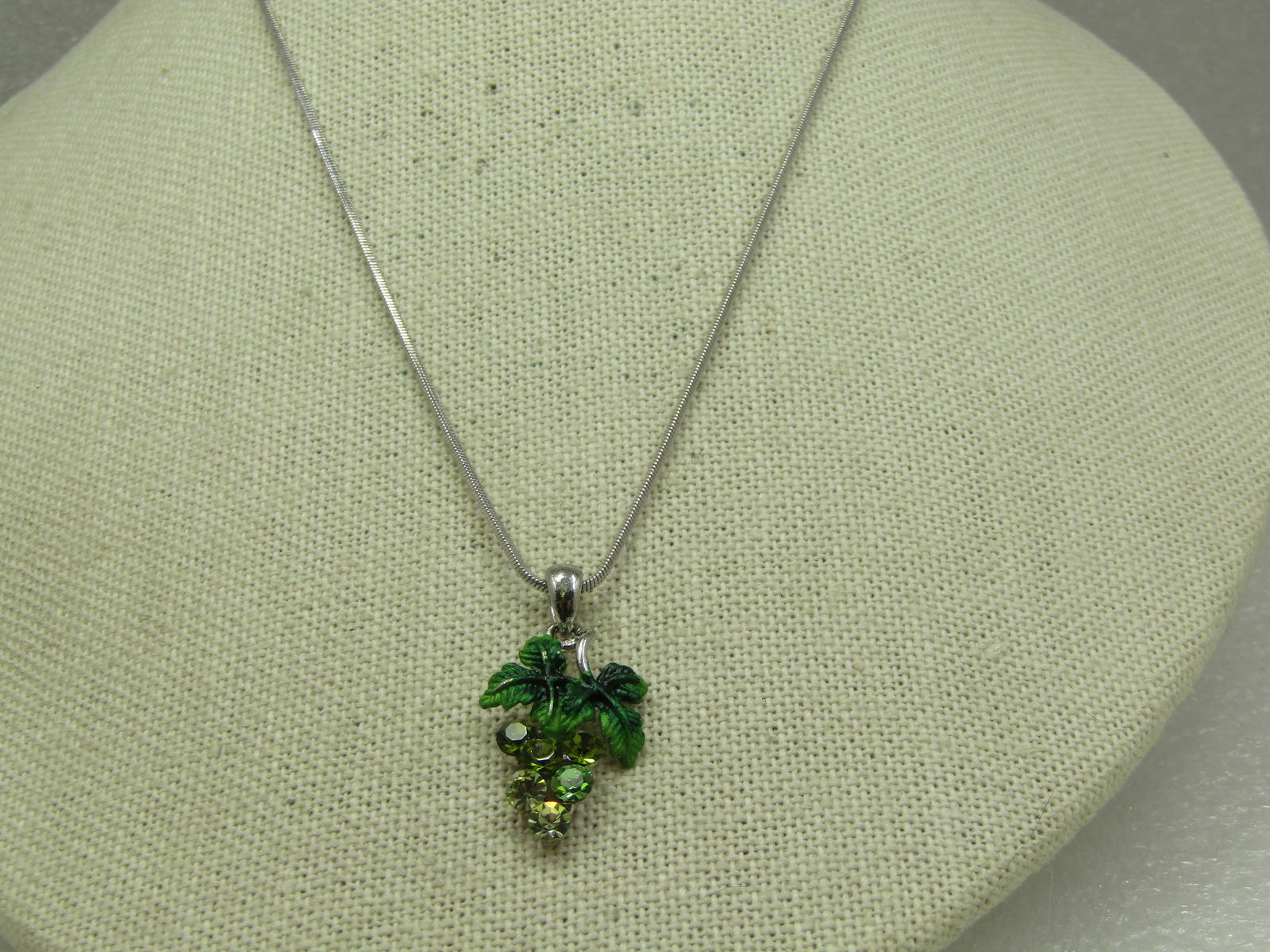 Vintage Enameled & Rhinestone Grape Cluster Necklace, 15: (1 of 7)