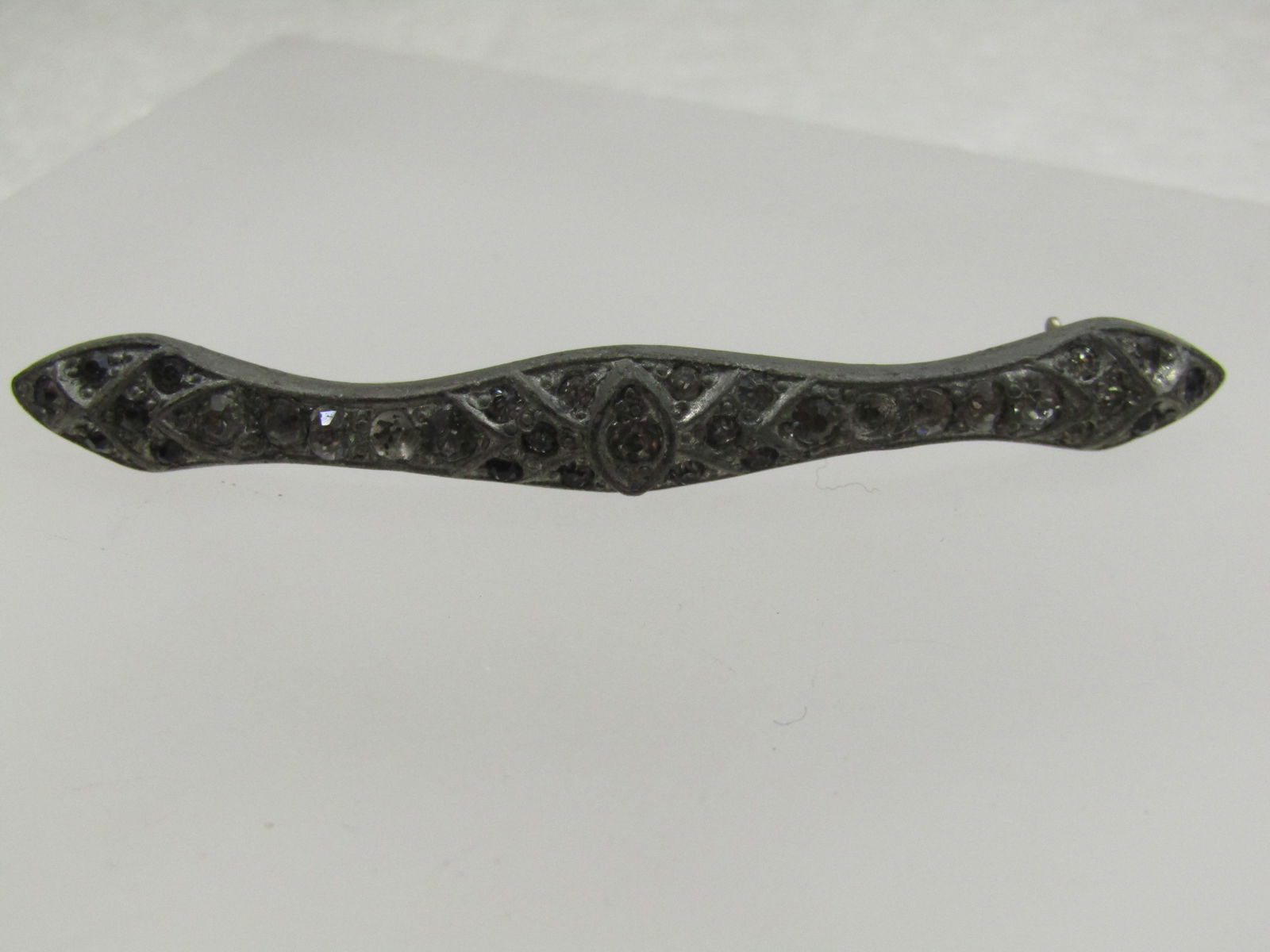 Vintage Cast Metal Rhinestone Brooch, 1920's-1930's, 2.5" (1 of 5)