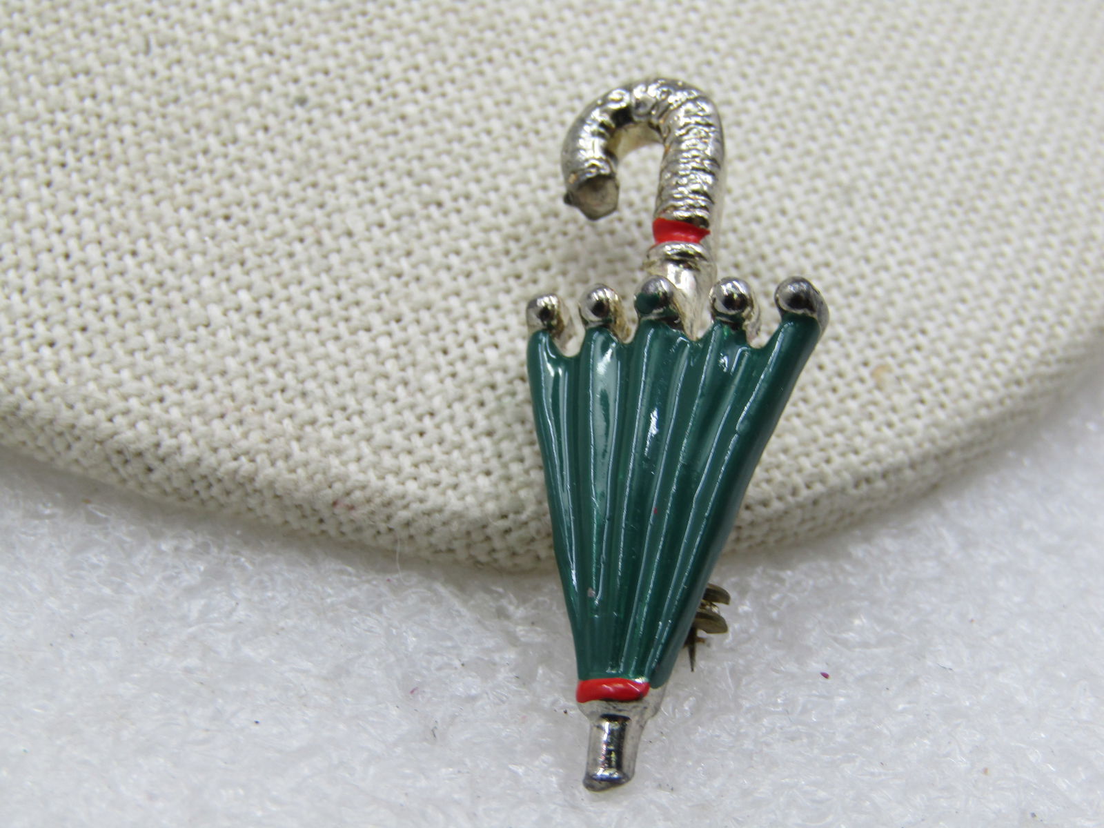 Vintage Enameled Umbrella Brooch, 1940's-1950's, 1.5" - 3