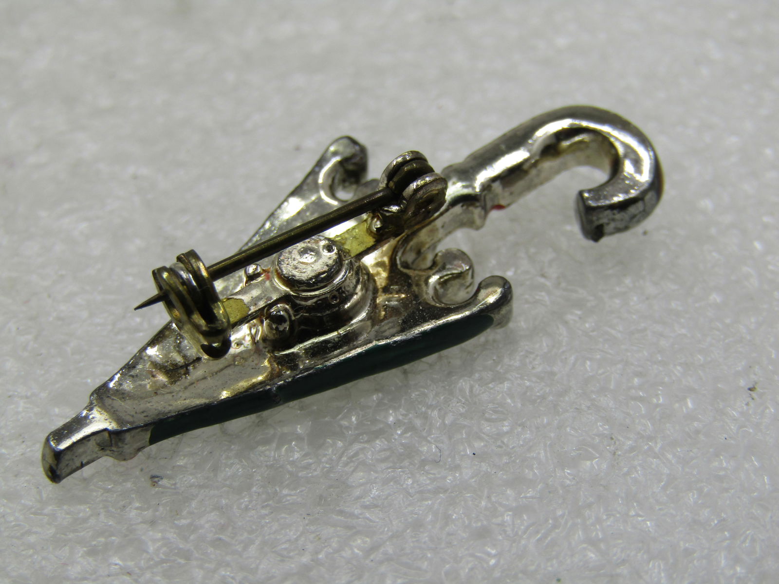 Vintage Enameled Umbrella Brooch, 1940's-1950's, 1.5" - 6