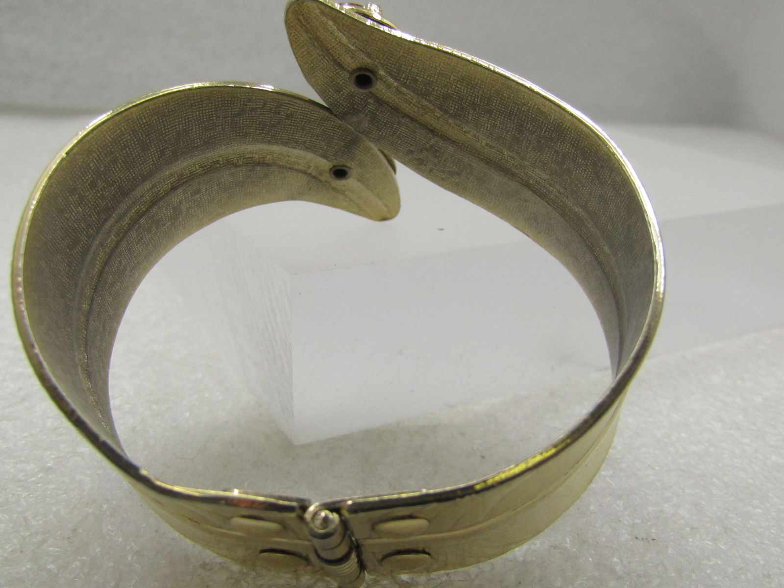 Vintage Hinged Cuff Goldstone Bracelet, 6.75", 1960's-1970's - 5