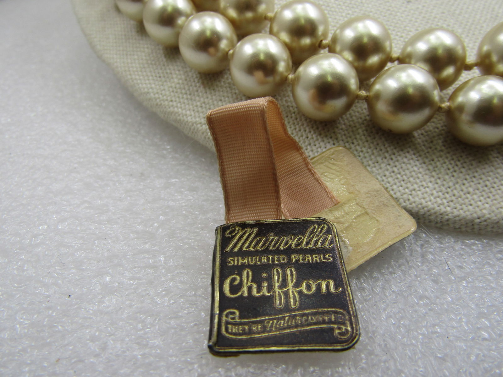 Vintage Czech 12mm Double Strand Faux Pearl Necklace, 1920's-1930's. - 3