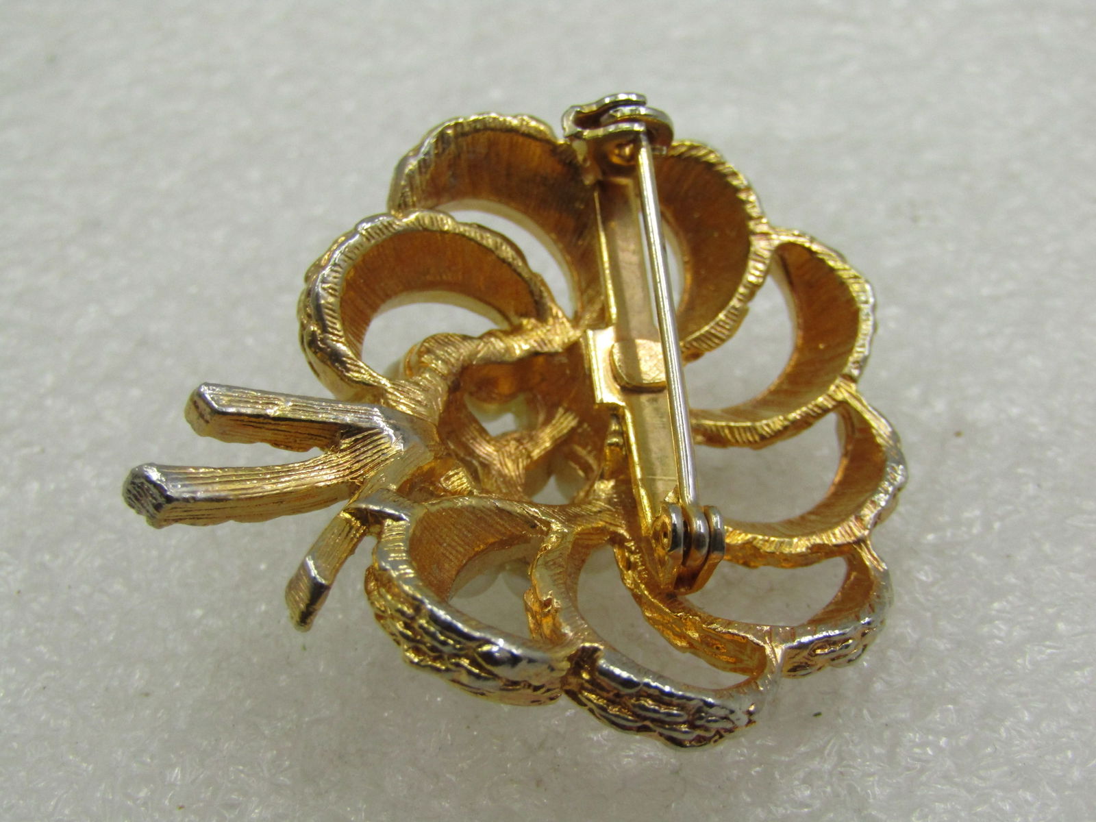 Vintage Spiral Brooch with Faux Pearl Cluster, 1960's, 1.5" - 6