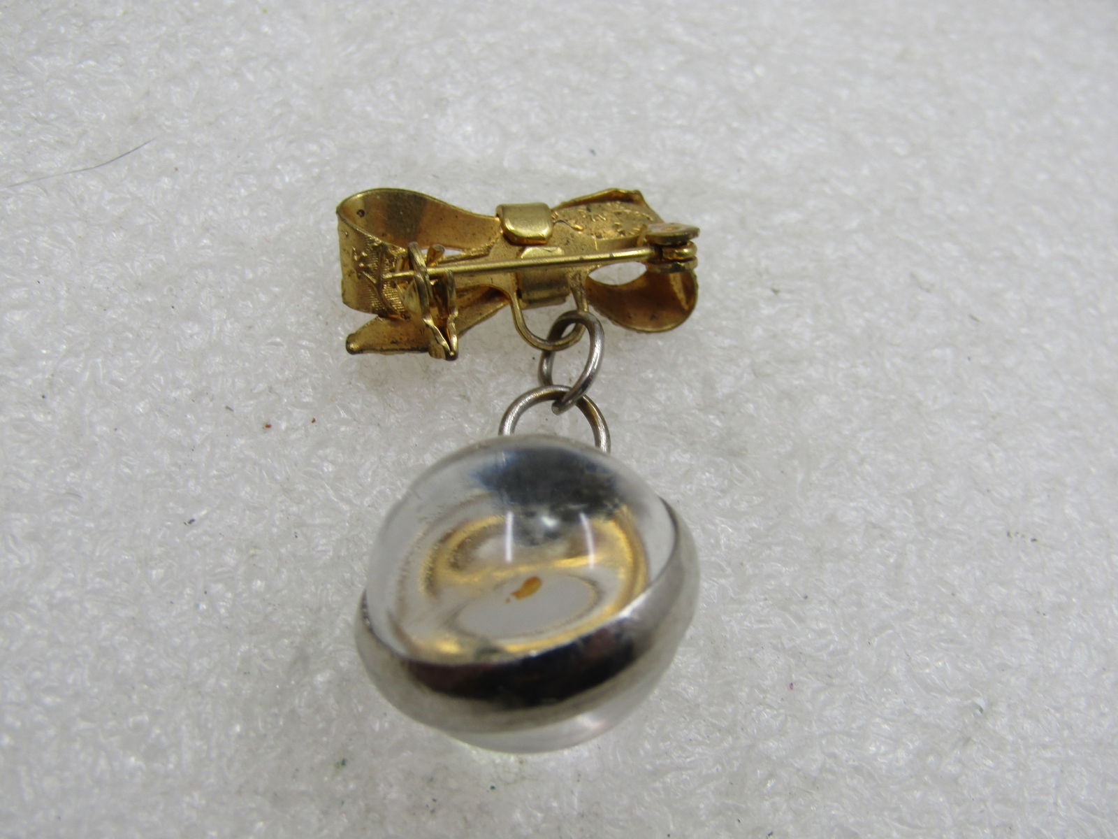 Vintage Bow & Dangling Mustard Seed Brooch, Mid-Century - 5