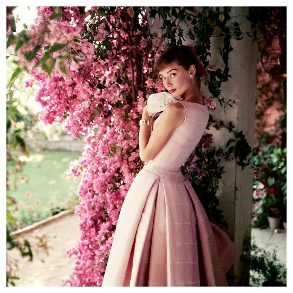 Audrey Hepburn In Pink Rome 1955 Limited Estate Print: 1955 (printed later) - 2