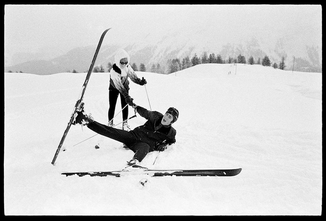 John Lennon Skiing By Arthur Steel: 1960 (Printed later) - 2