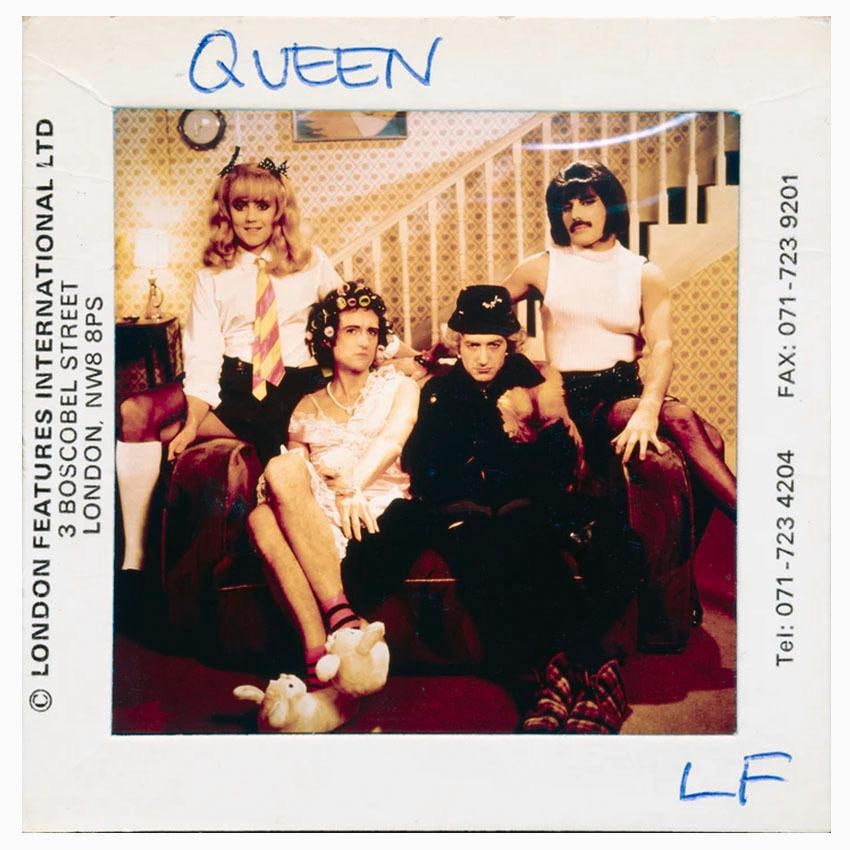 Queen, Men As Women 1984: 1984 (printed later): Title: Queen, Men As Women 1984: 1984 (printed later) Description: From the “I Want To Break Free” video, Queen. Men as women, 1984. Photo by Globe Archives Paper size 24 x 24" / 61 x