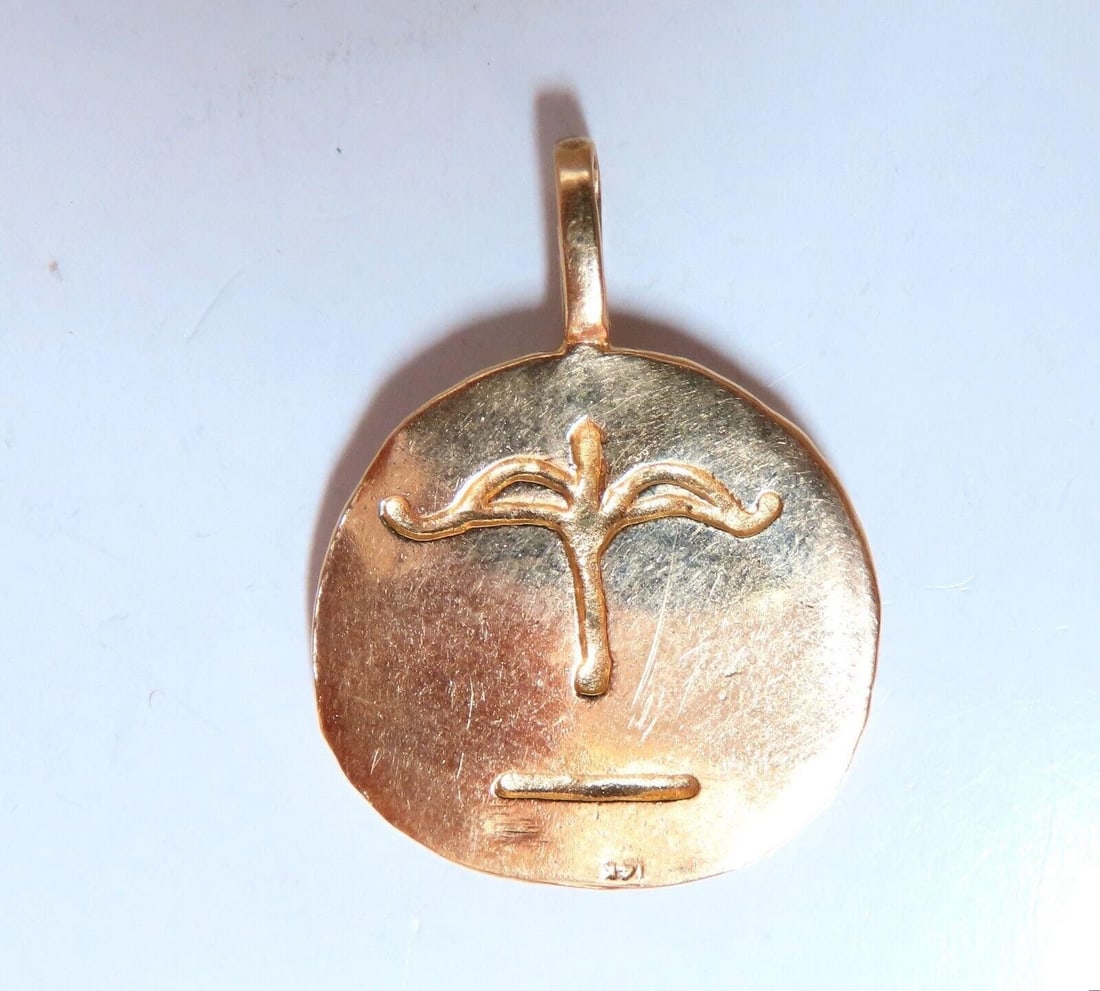 Libra zodiac horoscope solid gold charm handmade 14 karat** - 3
