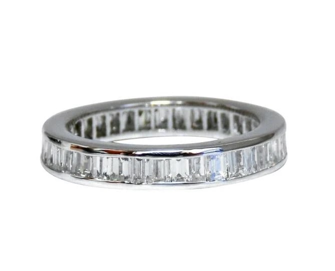 1.80 Carat Natural Baguette Diamonds Eternity Ring 14 Karat Band 41174** (1 of 5)