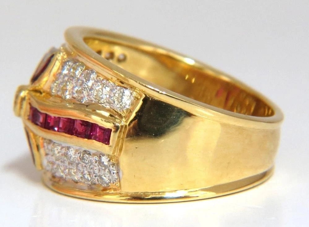 1.50 Carat Natural Ruby Diamonds Ring Flower 18 Karat 41004** - 3