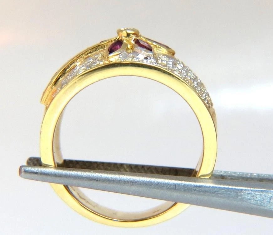 1.50 Carat Natural Ruby Diamonds Ring Flower 18 Karat 41004** - 6