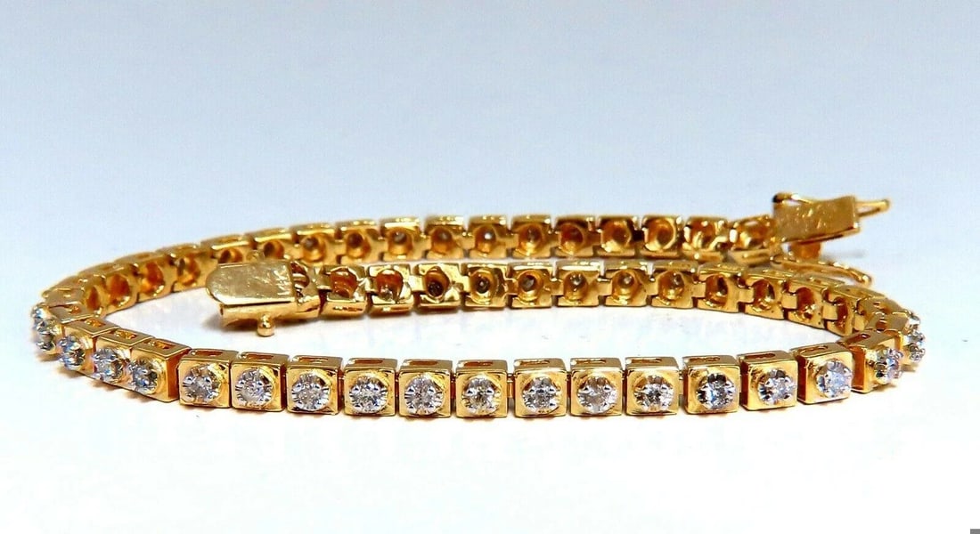 1.04ct Round Diamonds Vintage Retro Style Bracelet 14kt 11008** (1 of 6)
