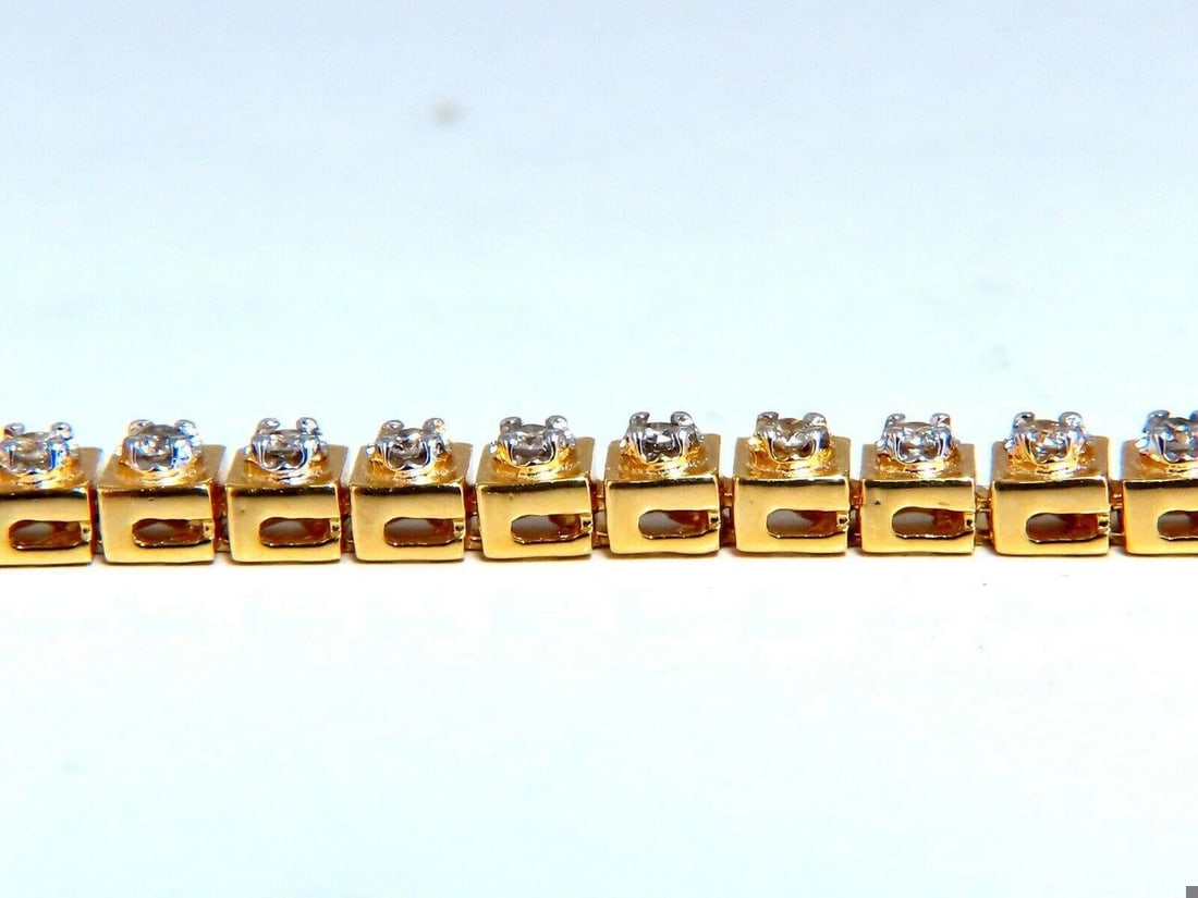 1.04ct Round Diamonds Vintage Retro Style Bracelet 14kt 11008** - 6