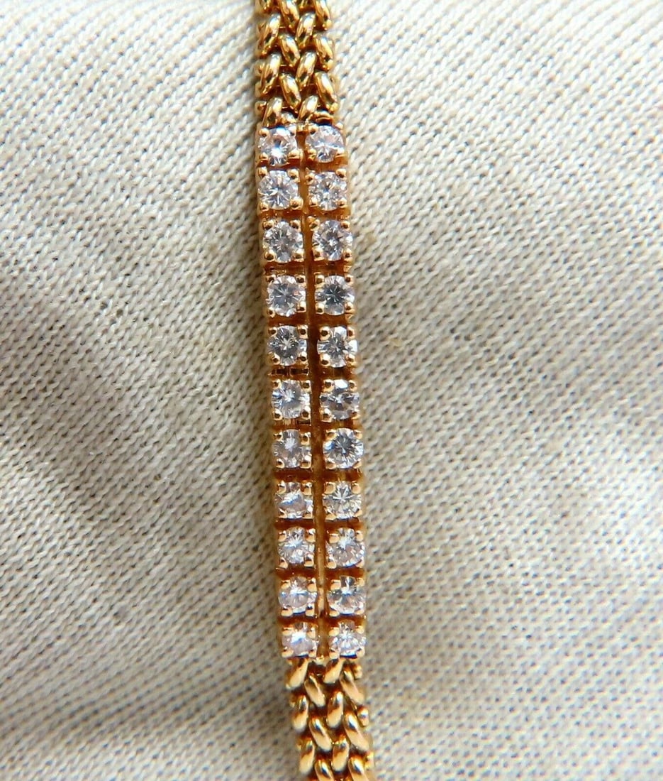 1.06 carat diamond id tag bracelet and weave pattern vintage deco 14kt 11414** - 2