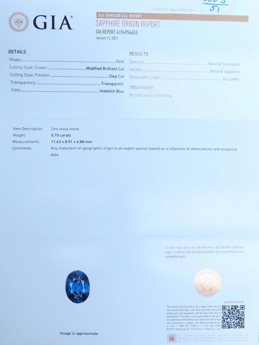 GIA Certified 5.75ct Natural No Heat Sapphire Diamonds Cluster Ring 18Kt 74554 - 8