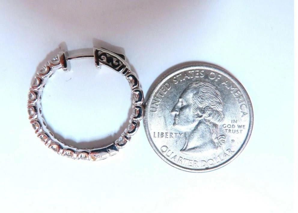 2.60ct Natural Round Diamond Hoop Earrings 14kt gold 40147** - 5