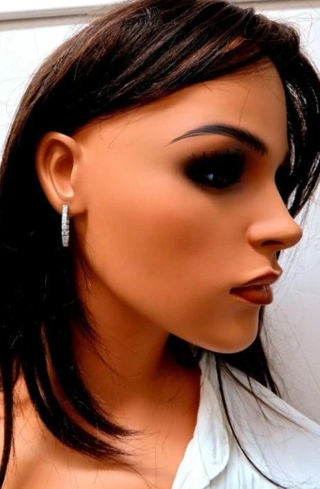 2.60ct Natural Round Diamond Hoop Earrings 14kt gold 40147** - 6