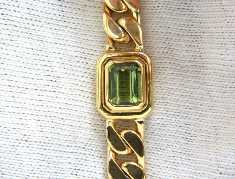 12ct Natural Aquamarine Amethyst Tourmaline Link Necklace 14kt Gold 12398** - 3